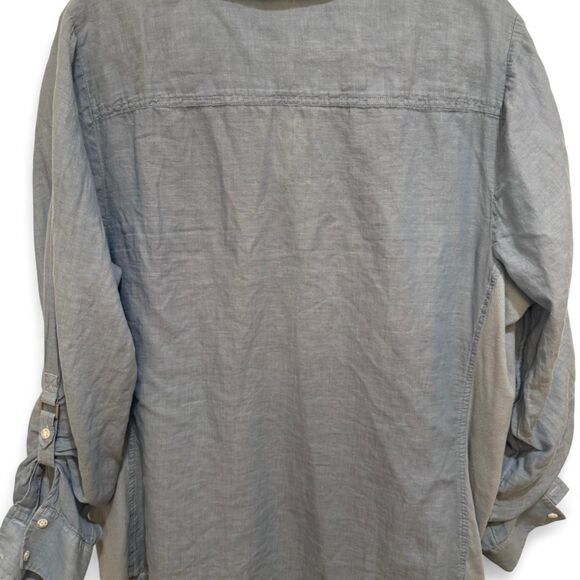 Lane Bryant Women's Light Blue Chambray Button Long Sleeved Blouse - Picture 5 of 5